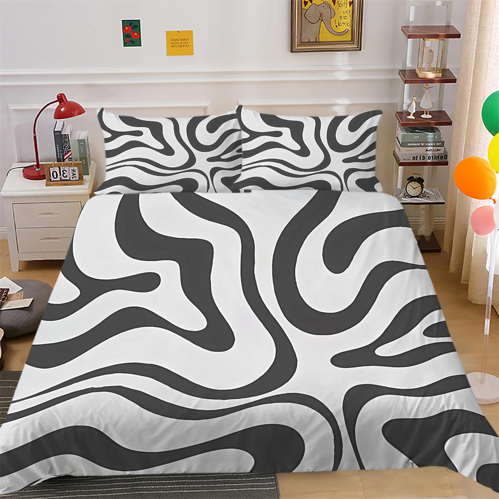 Set Copripiumino Copripiumino a Righe Federa Decorazione Camera da Letto Completo Copripiumino Copriletto