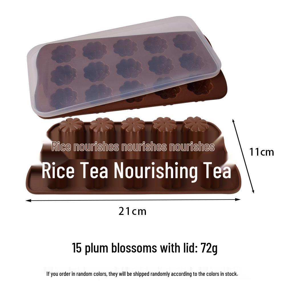 15-Grid Plum Blossom Silicone Mold for Chocolate, Candy, Biscuit, Cake, Soap, or Ice Cubes