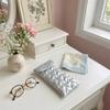 Quilted Satin Eyeglasses Storage Case PU Small Item Organizer Bow Sunglasses Pouch  Gift Giving
