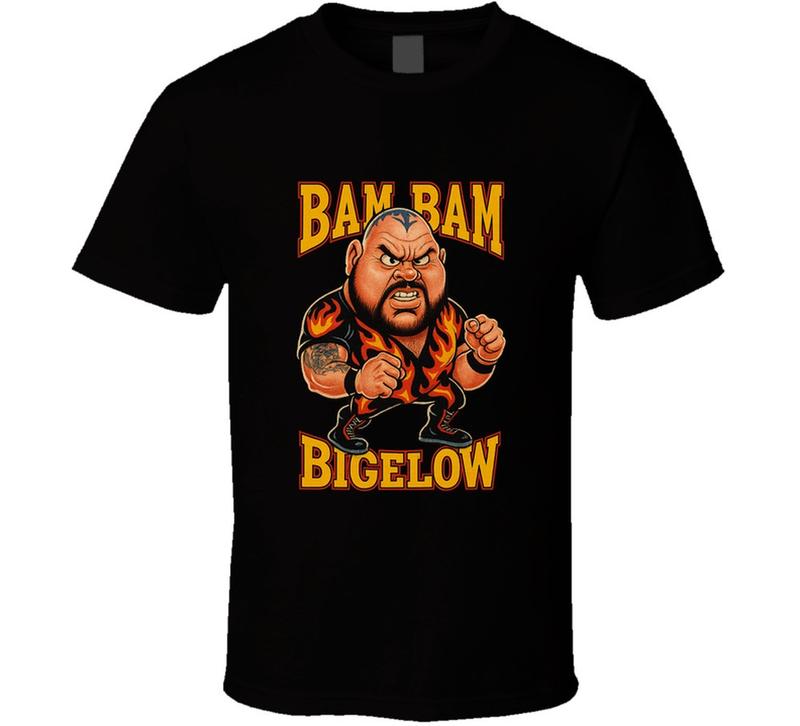 Bam Bam Bigelow Retro Wrestling Caricature Unisex T-Shirt L