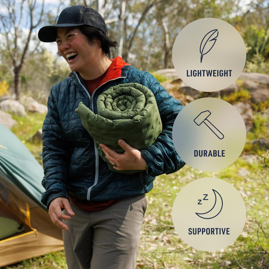 Sea To Summit Camp Plus Self-Inflating Foam Sleeping Mat for Camping - Rectangular - Regular (72 X 25 X 2.6 Inches)