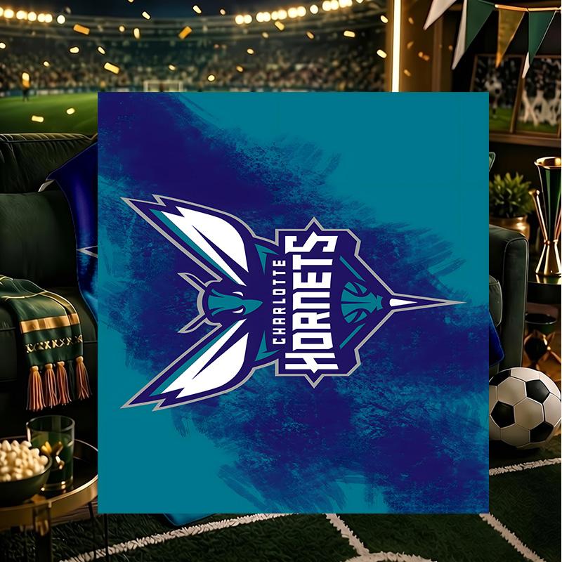 Charlotte Logo Art Blanket Lightweight Flannel Bedding Blanket Perfect for Travel, Camping, Living Rooms, Offices, Sofas, Fan Christmas gift