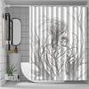 Elegant Waterproof Shower Curtain - Artistic Sketch Print, Knitted Weave Polyester, Includes Hooks, All-Season Bathroom Decor