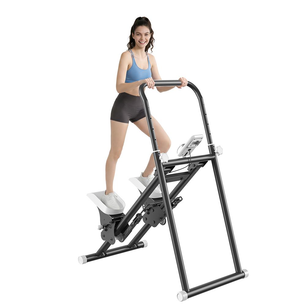 Formill QK7906 Stair Stepper, 3-Level Adjustable Handlebar & Pedals, Foldable Vertical Climber with LED Display