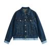 Unisex Oversize-Jeansjacke mit Reißverschlusstaschen Herbst 2025 Lässige Baumwoll-Oberbekleidung Jugendliche Erwachsene