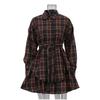 Loose Plaid Long Sleeve Shirt and Half Skirt Set Women's Versatile Turn-down Collar Wide Waist Belt 2026 Spring New