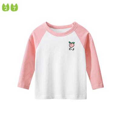 T-shirt a maniche lunghe per ragazza cartone animato. Camicia per bambini autunnali
