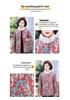 Colorful Fleece-Lined Winter Jacket for Elderly Women - Thickened, Warm Cotton Coat