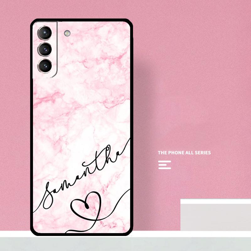 Personalised Marble Customized Name Case For Samsung Galaxy S23 S22 Ultra Plus S8 S9 S10 Plus Note 10 20 S21 FE S20 FE Cover
