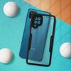 Protective Case - PROSHOP - for Samsung Galaxy A12 - Transparent - Black - Semi-rigid
