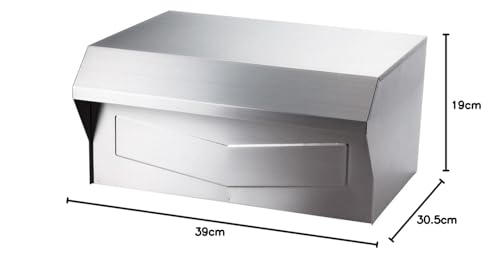 Green Life HS-400 Stainless Steel Post Box, Built-in Installation, 30.5 x 19.0 x 39.0 cm