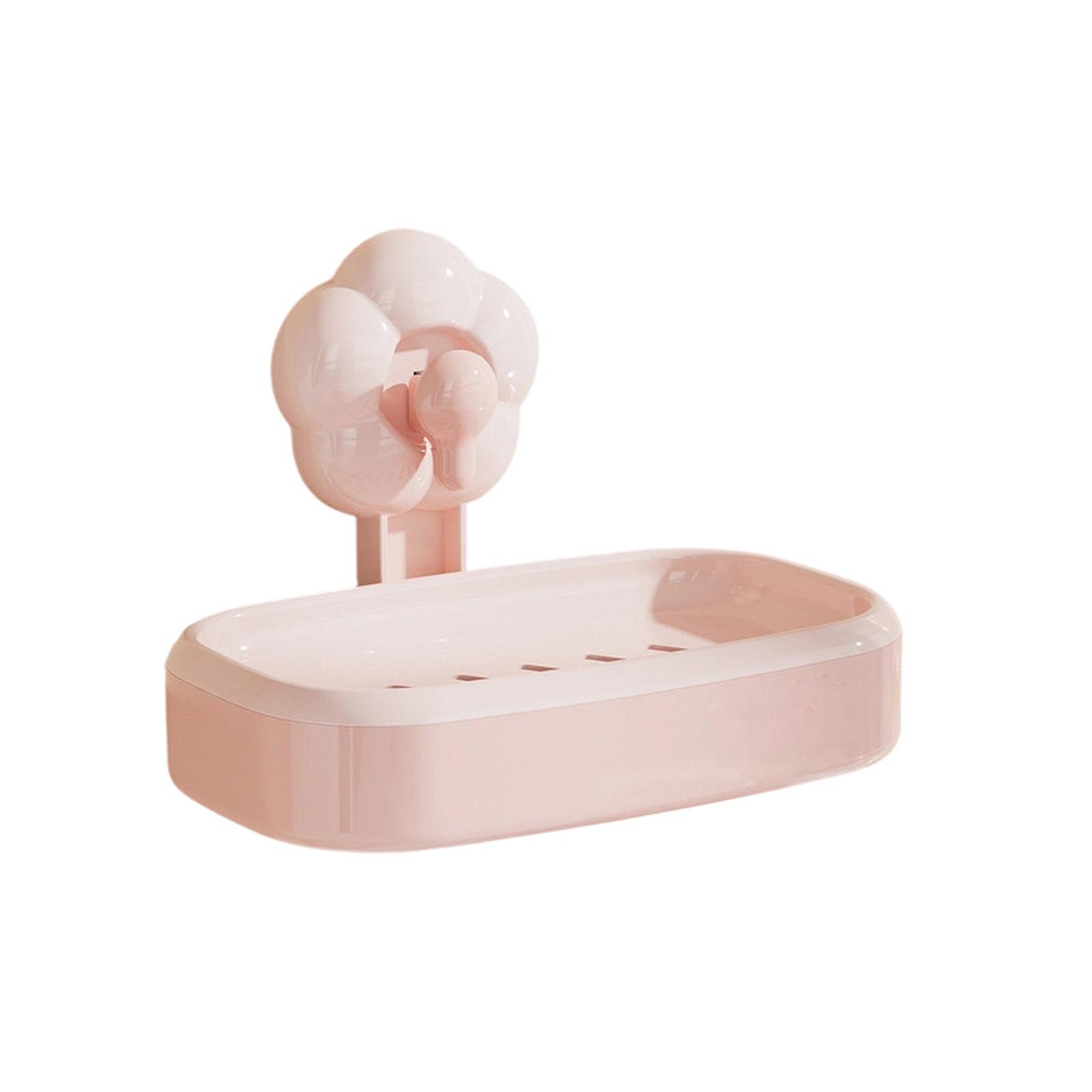 Punch-Free Soap Holder, Detachable Suction Cup Soap Box, Colorful Wall Mounted Soap Rack one size розовый