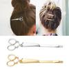 1x Fashion Women Chic Golden Silvery Scissors Shape Hair Clip Hair Pin Headwear