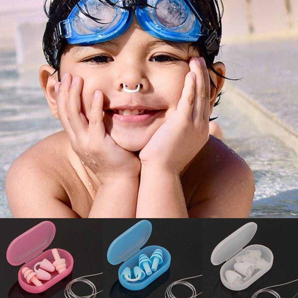 Soft Silicone Swimming Nose Clip Set Reusable Swim Nose Protector Diving Surfing Accessories