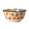 Manhua Yanhong Dish Set Household Retro Tableware Ceramic Large Bowl Rice Bowl Soup Bowl Noodle Bowl Plate Vegetable Plate