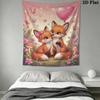 Cute Cartoon Animals Wall Tapestry Aesthetic Wall Hanging Printed Fabric Blanket Decorative Tapestries for Bedroom Living Room Home Decor