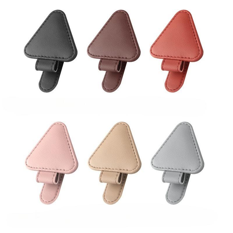 1Pc Car Sunglasses Holder Sun Visor Sunglasses Clip PU Glasses Case Mount Ticket Card Clip Car Interior Accessories