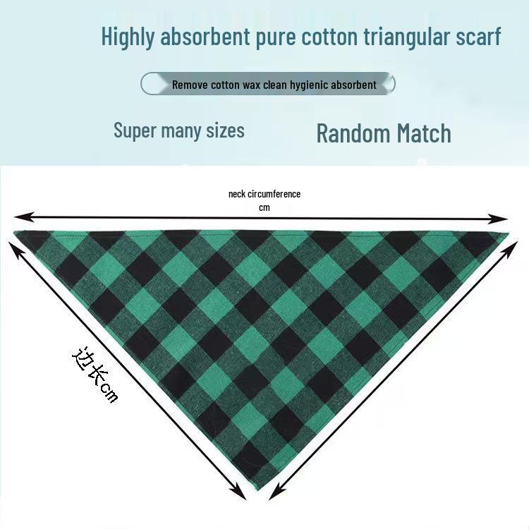 Plaid Cotton Triangle Dog Bandana Scarf