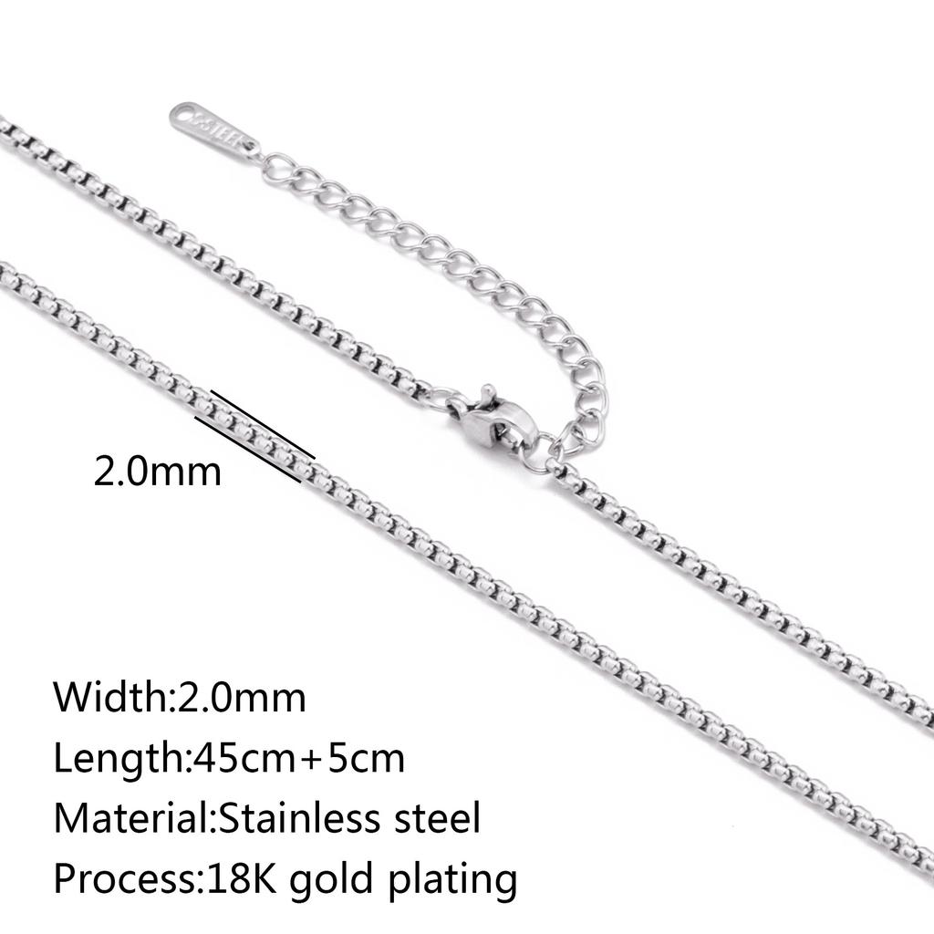 5Pcs/Lot Stainless Steel Bead Rope Link/Cuban/Paperclip Links Snake Chain Necklace Diy Women Jewelry 18K Gold Color Neck Chains