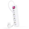 Power Strip with Nanocable Switch 10.37.0004/ 4 Power Outlets/ 1.4m Cable/ White