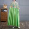 Cotton and Linen Summer Patchwork Retro Style Dress Long Skirt