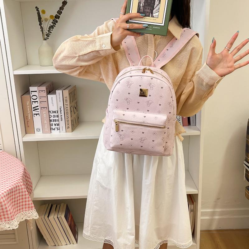 Cute large-capacity backpack, high value, sweet printing, versatile backpack, niche design sense of women