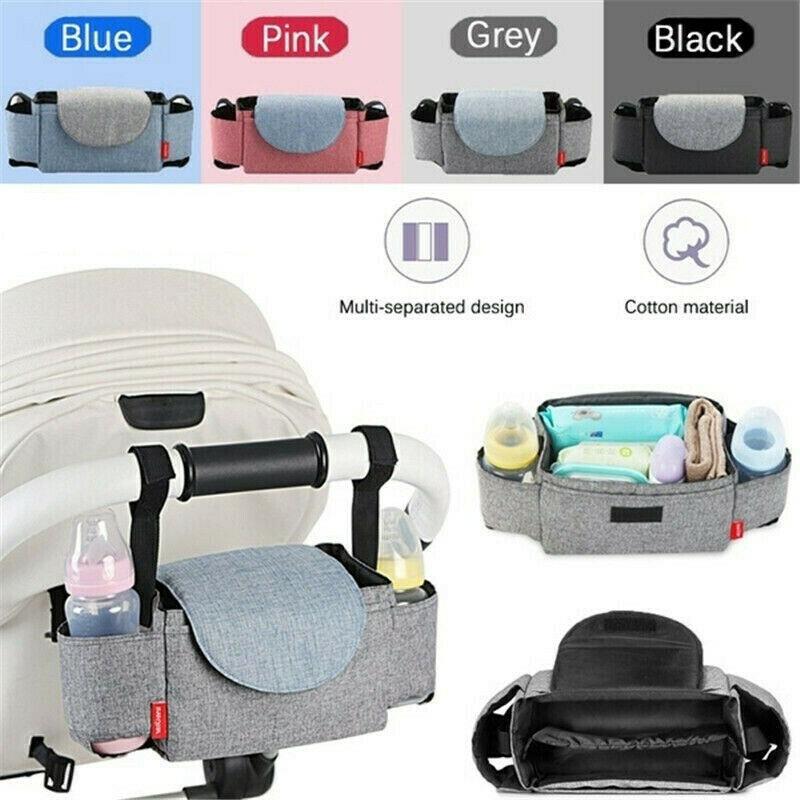 Geanta pentru agatat pentru carucior Geanta de depozitare pentru carucior Suport pahare pentru biberon Geanta de depozitare