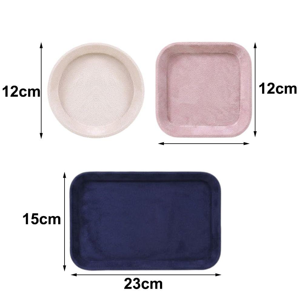 Velvet Jewelry Display Tray Exquisite Luxury Showcase Organizer Solid Color Blank Box Jewelry Storage Tray Accessories Display