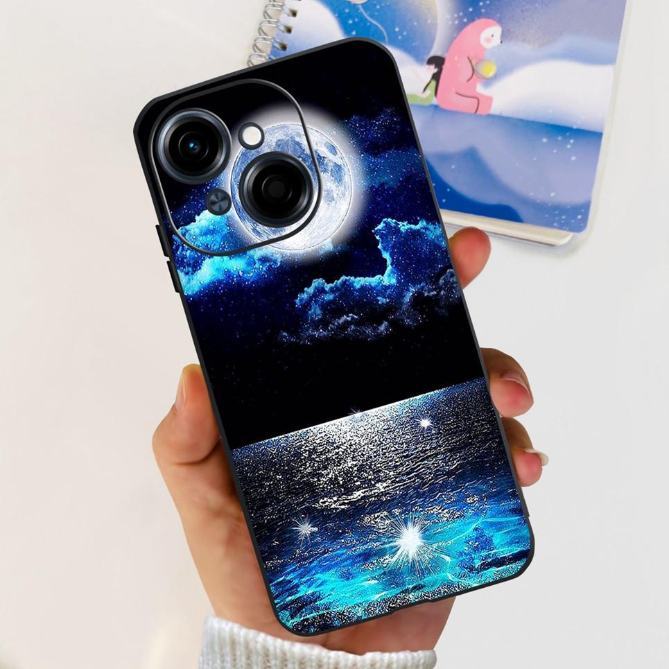 For Tecno Spark GO 1 / Spark GO 2025 / Pop 9 Phone Cover Case Cool Cartoon Dragon Space Man Cute Cat Funda Soft Black Silicone