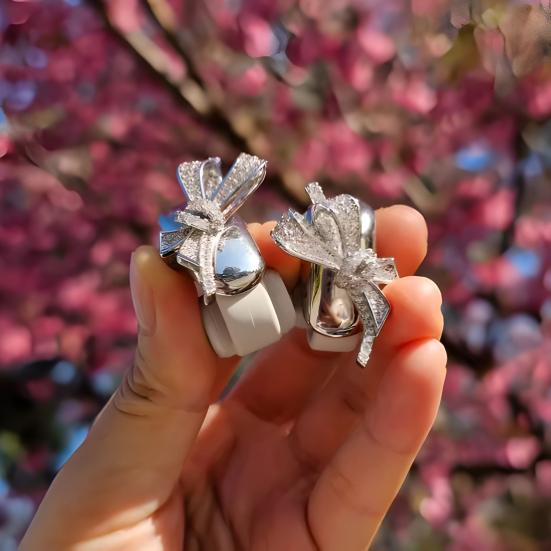 Rhinestone for Clip on Earbuds Open Ear Decorative Zirconia Earphone Accessories Removeable DIY Decoration