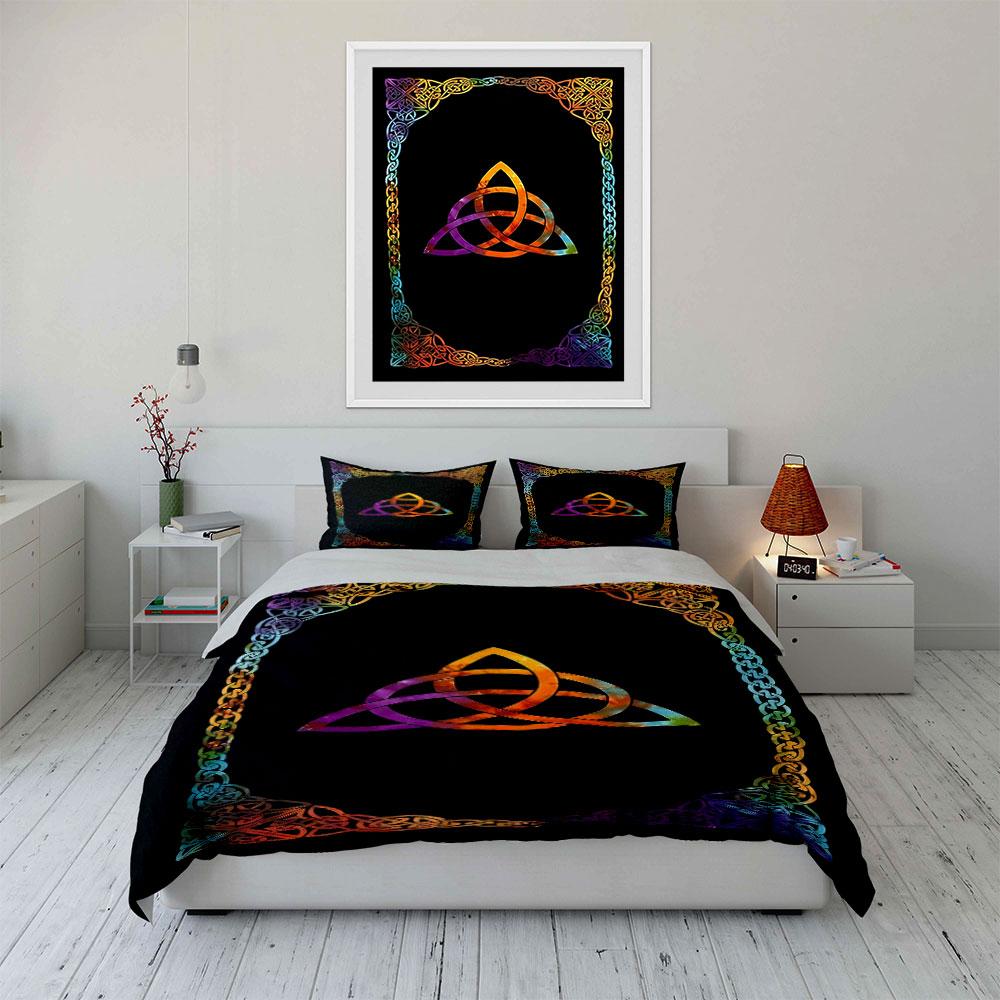 Rainbow Celtic knot pattern. Bedding sets Duvet cover sets Duvet covers Pillowcases(1 * Duvet Cover 2 * Pillowcases without duvet insert)