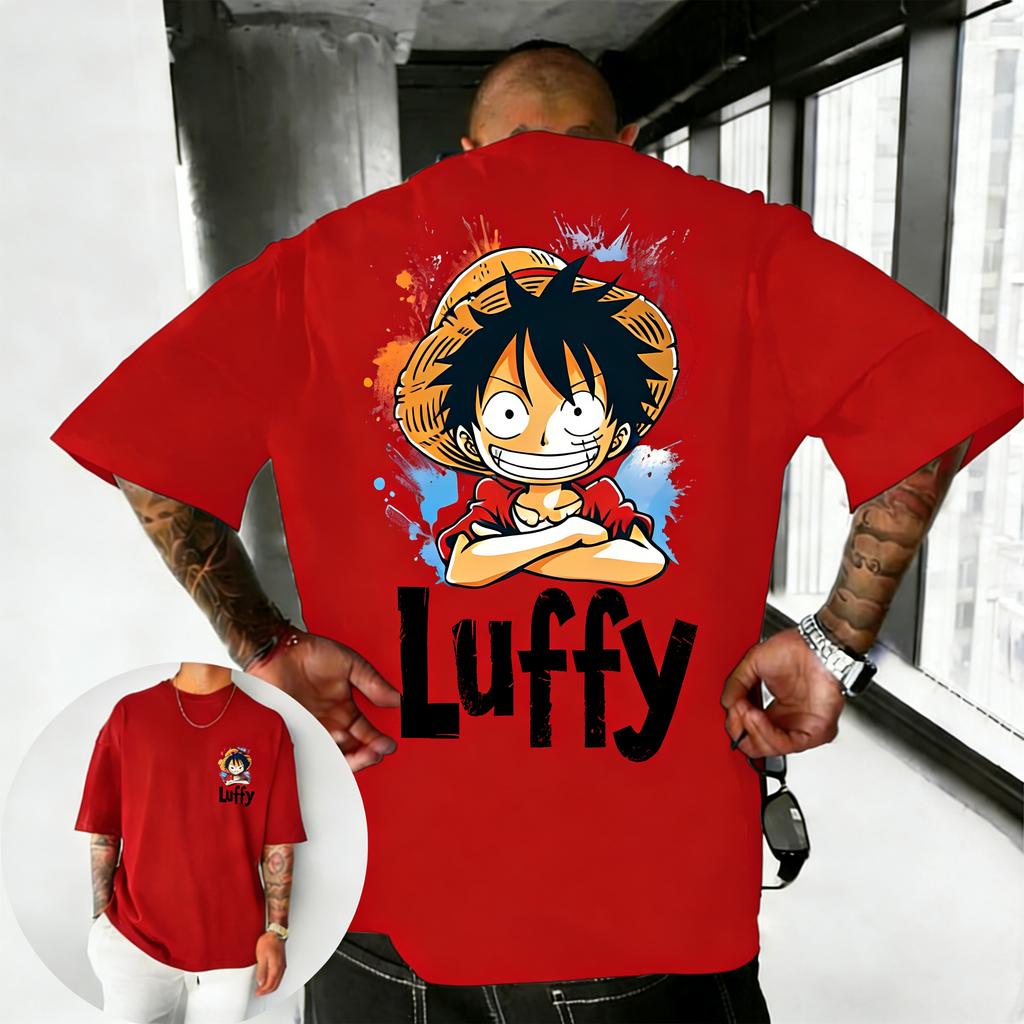 Summer Plus Size One Piece Anime Printed Men and Women Tshirt Casual Parent Child Top Fashion Harajuku Style Street Wear Y2K
