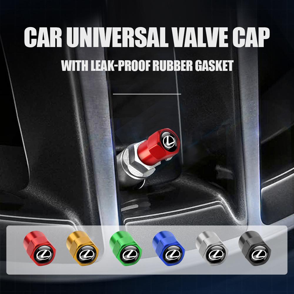 4Pcs Car Tire Valve Caps Metal Badge Outside Accessories For Lexus LS IS350 ES300h ES300 IS250 IS220d NX350h GS350 CT200h GX460