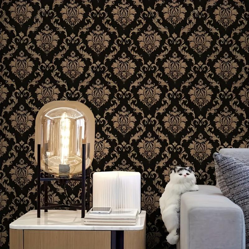 1 Roll Waterproof European Wallpaper Self Adhesive Flower Pattern for Hotel Bedroom Dormitory Home Wall Decor