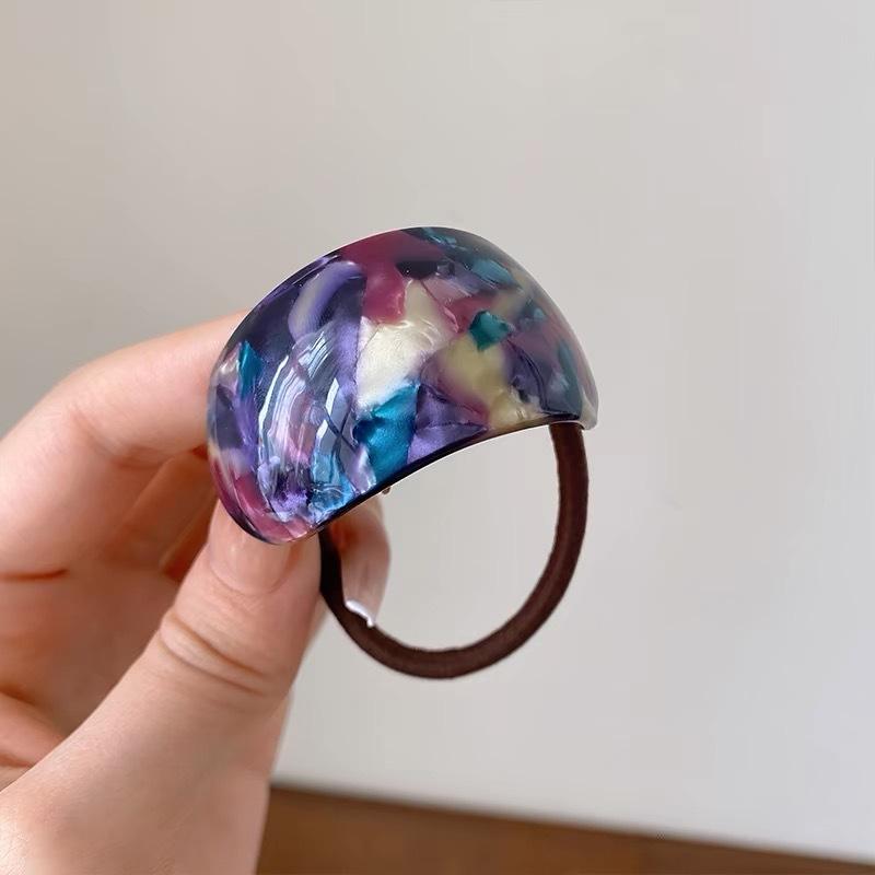 1Pc 8cm Acetate Acr Geometric Elastic Hair Cuff Ponytail Holder Hair Scrunchies Fashion Hair Accessories for Women Hair Ties