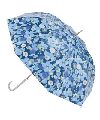 Estaa Rain Long Floral Large Size Deep Blue (Esta) Umbrella, Umbrella, Women's, Windproof, Pattern, Painted, Lightweight, 60cm, 31-230-10381,