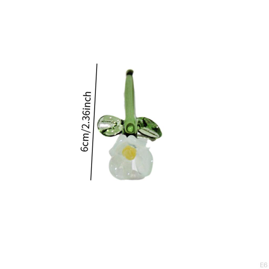 Glass Flower Figurine for Home And Office, Miniature Decorative Piece Summer Events