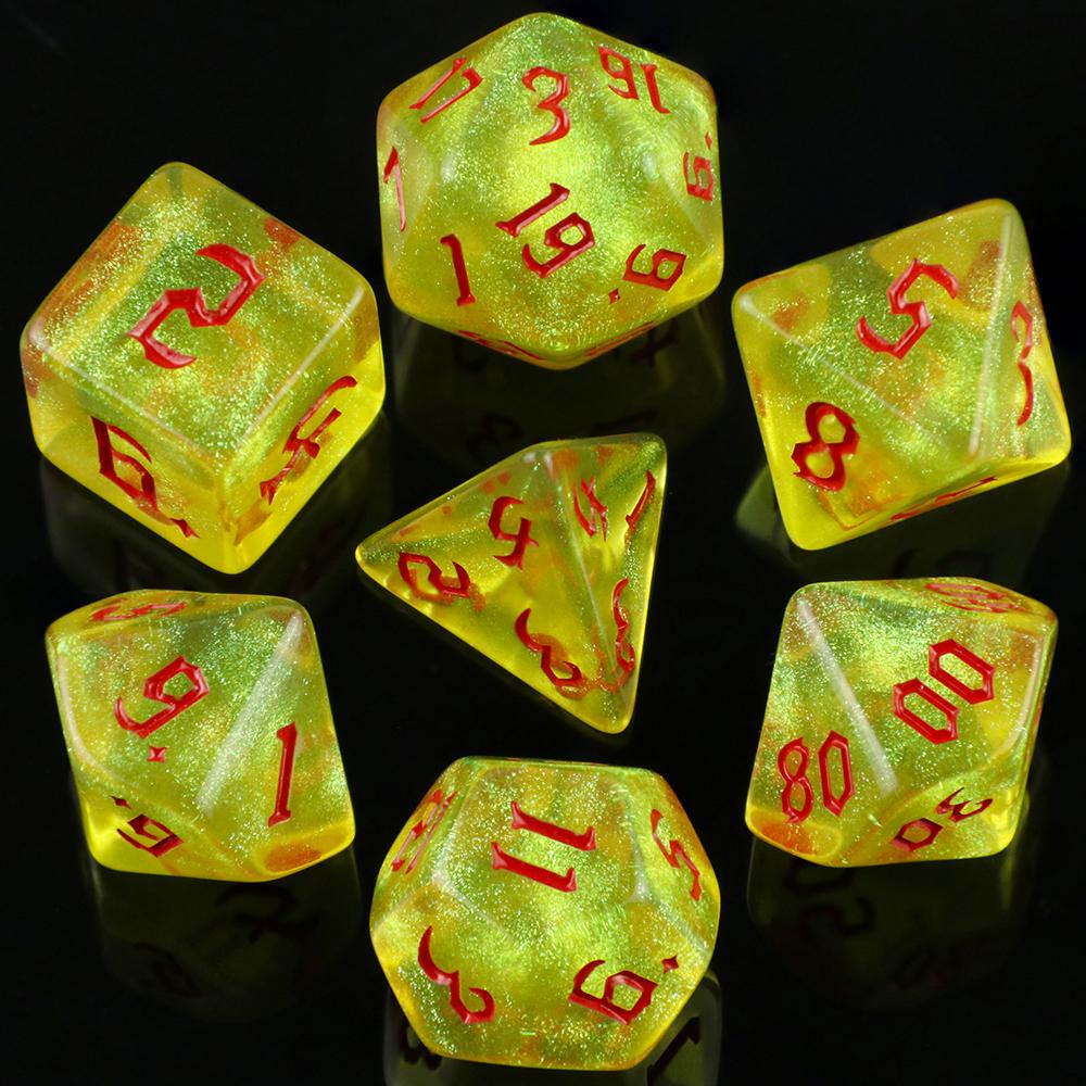 RPG Dice Set 7pcs DND Game Polyhedral D&D Dice with Tube for Role Playing Game Board Game Math Teaching