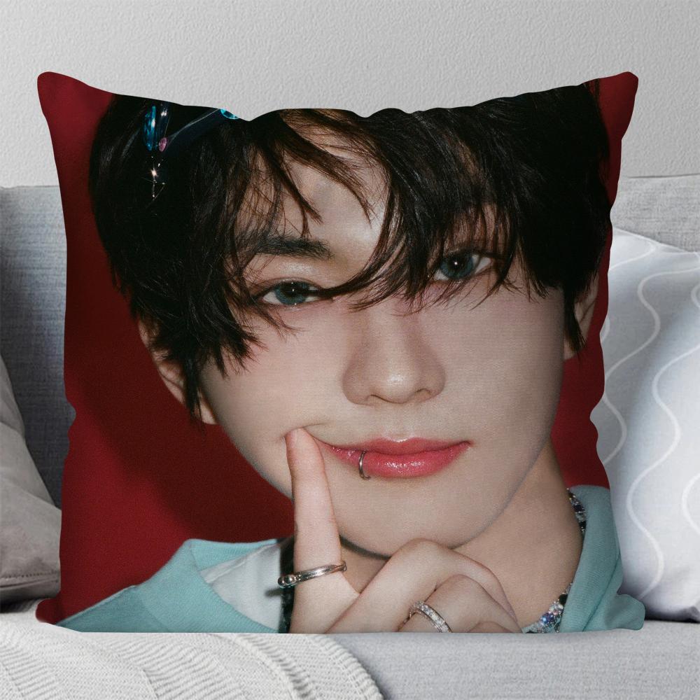 Jungwon Pop Singer Pillow Case Square Pillow Bedroom Sofa Leisure Comfort Cushion Car Living Room Home Decoration 40X40