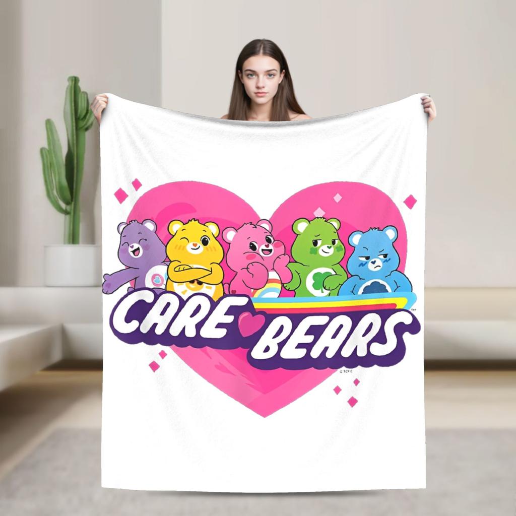 Pile Collage Of Care Bears And Cousins Blanket Flannel  Soft Throw Blankets for Outdoor Travel Bedspread