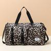 Leopard Print Sports Gym Duffel Bag with Shoes Compartment Ideal for Outdoor Travel Swimming Fitness and Camping Storage