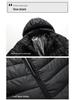 Smart Heated Winter Jacket with Hood for Men, Thick Warm Cotton, USB Charging