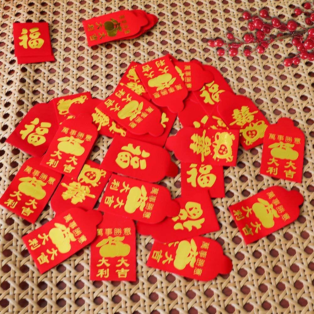 

25Pcs/set Blessing Pockets Chinese Coin Red Envelope Chinese New Year Decorations Hongbao Wedding StyleA