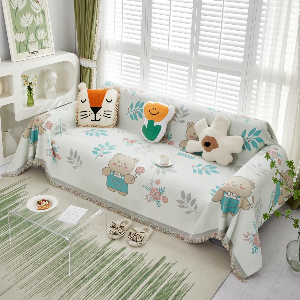 Chenille Sofa Towel Cover Cloth All-Inclusive Four Seasons Universal Sofa Cushion Cover Towel Anti-Slip Cover Blanket Anti-Scratching