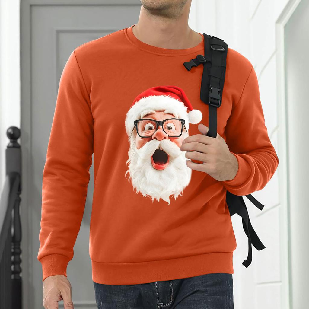 Men Sweatshirt Christmas Shirt Long Sleeve Funny Holdiay Crewneck Xmas Tops