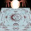 Tarot Card Tablecloth Altars Cloth Moon/Butterfly/Flower Tablecloth Astrology Divinations Non-Slip Mat Tapestry Decors