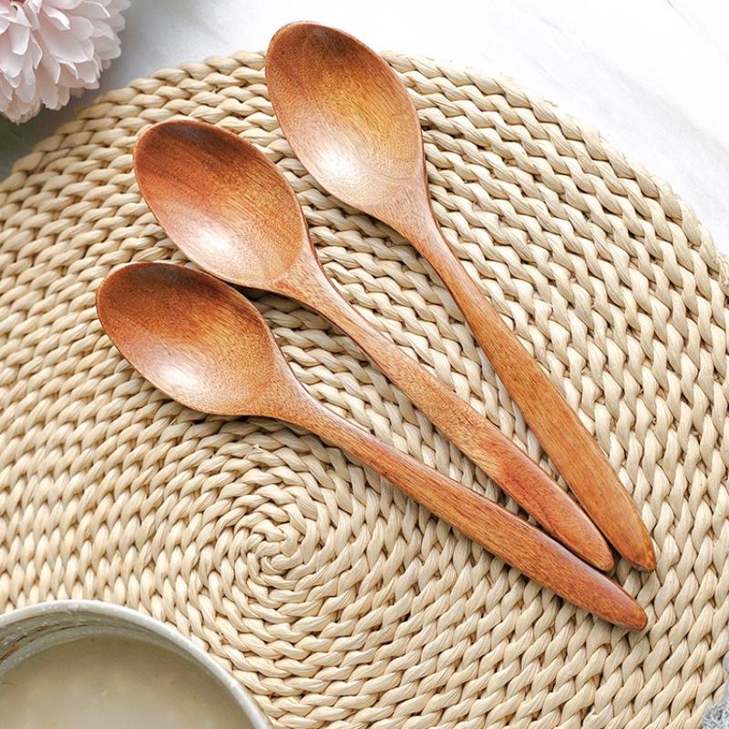 New Household Wooden Spoon Tableware Kitchen Cooking Utensil Tools Soup Tea Spoon Catering Cooking Tool Coffee Soup Teaspoon