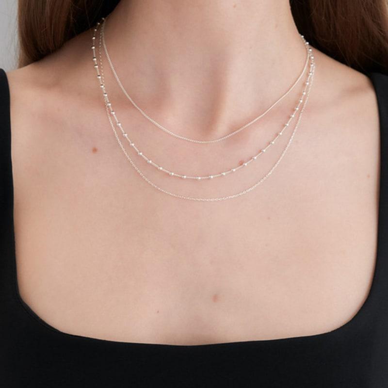 OVLA LAYERED NECKLACE_ball mix JN018