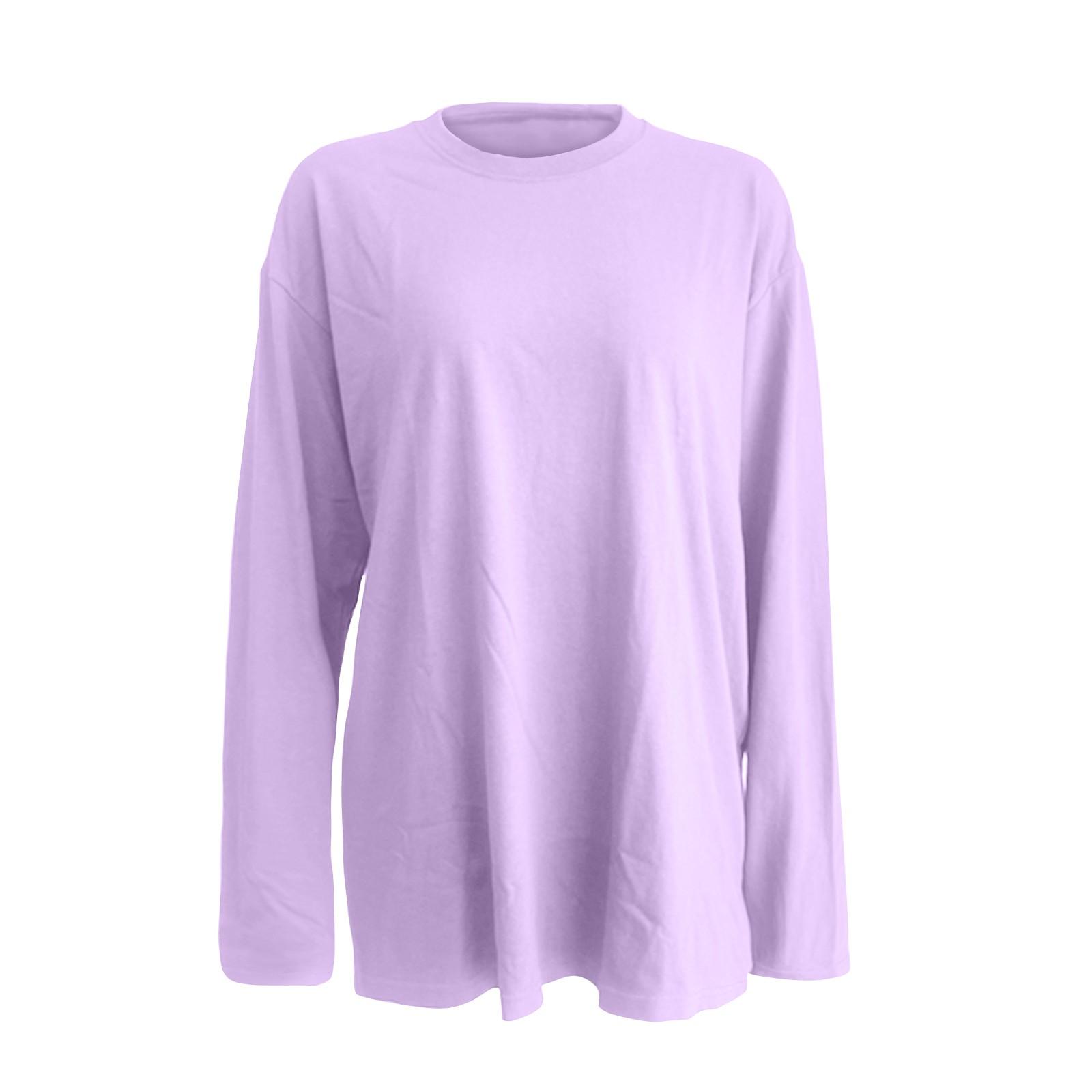 

Футболка с длинными рукавами на весну и осень, женская, свободный топ ручной работы L