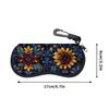 Vintage Botanical Floral Print Sunglasses Case, Decorative Retro Flower Pattern Eyewear Pouch, Protective Zipper Glasses Container for Women Travel